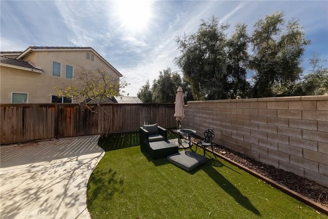 view of yard featuring a patio