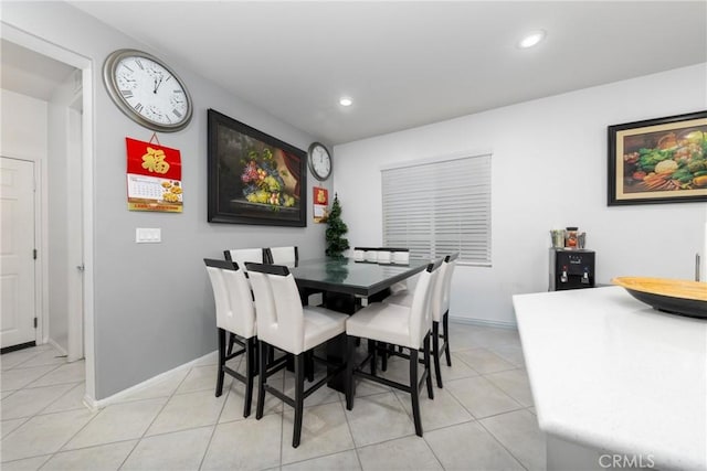 view of tiled dining room