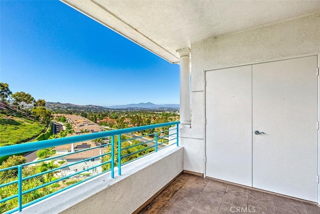 balcony with a mountain view