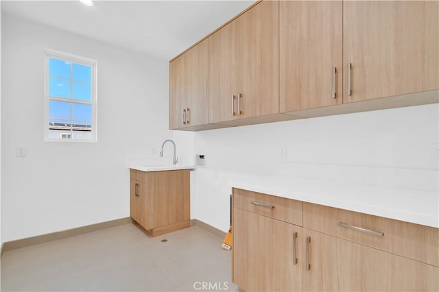 washroom with cabinets