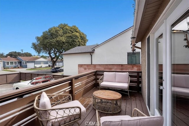 balcony with a residential view