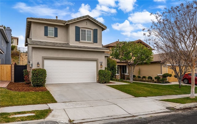 front of property with a garage and a front yard