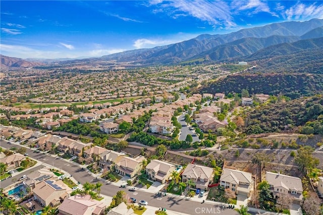 drone / aerial view with a mountain view