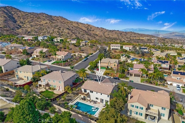 aerial view with a mountain view