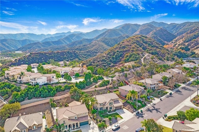 aerial view featuring a mountain view