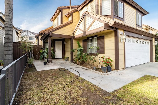 view of front of house featuring a garage