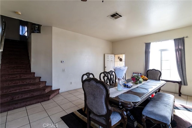 view of tiled dining room