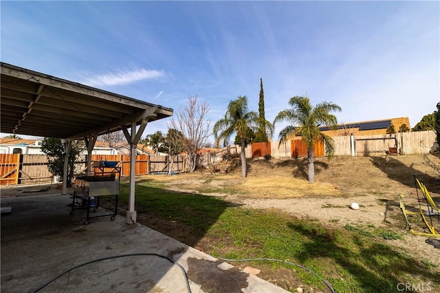 view of yard with a patio area