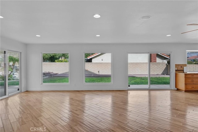 empty room with light wood-type flooring