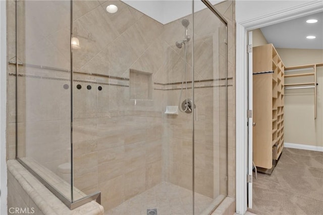 bathroom with an enclosed shower