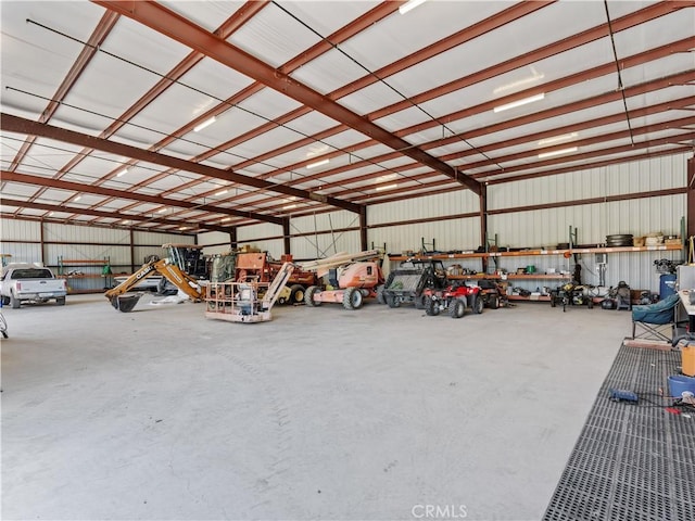 garage featuring metal wall