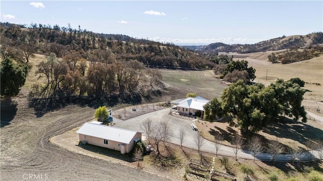 aerial view with a rural view