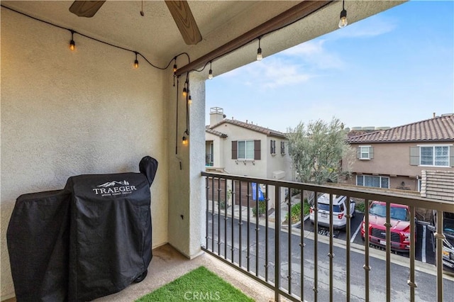 balcony with a grill