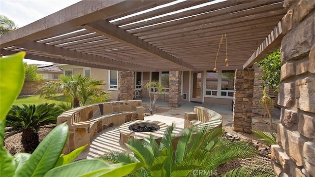 view of patio with a pergola