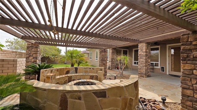 view of patio / terrace featuring a pergola