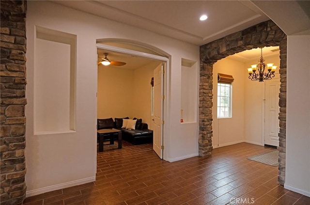 interior space featuring a notable chandelier