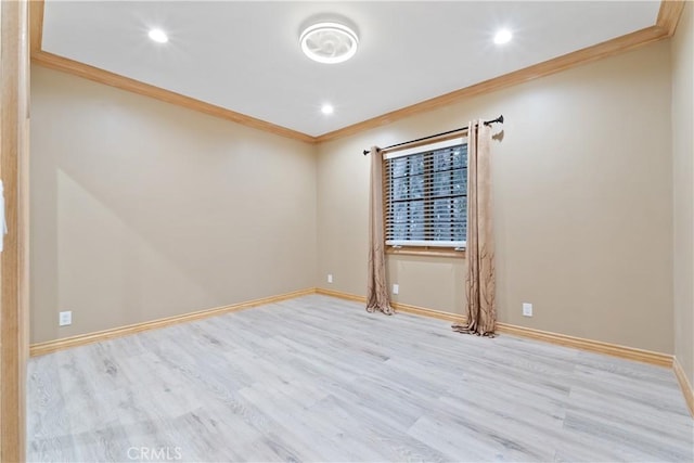 6011 Paseo La Vis, Woodland Hills, CA 91367 - unfurnished room with recessed lighting, baseboards, ornamental molding, and wood finished floors