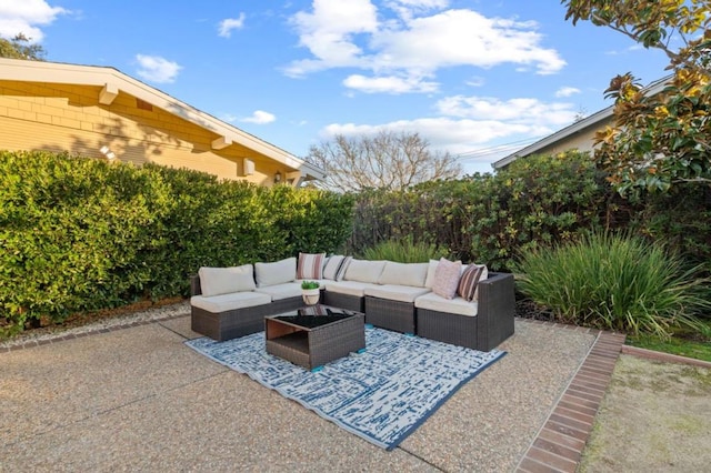 view of patio with an outdoor hangout area