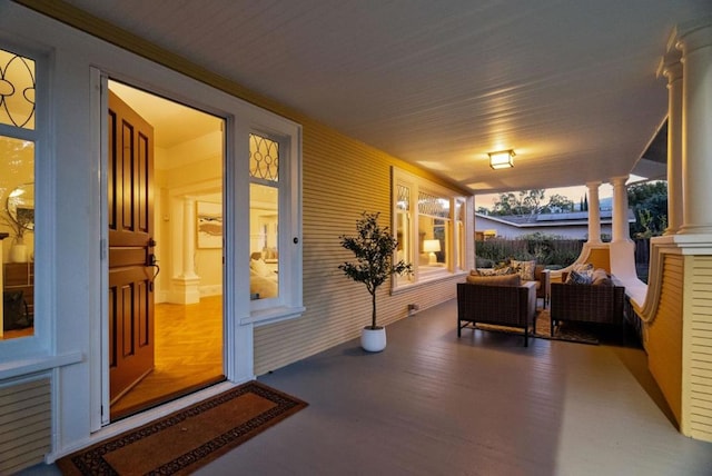 exterior space with covered porch