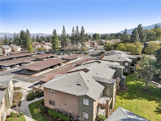 bird's eye view featuring a mountain view