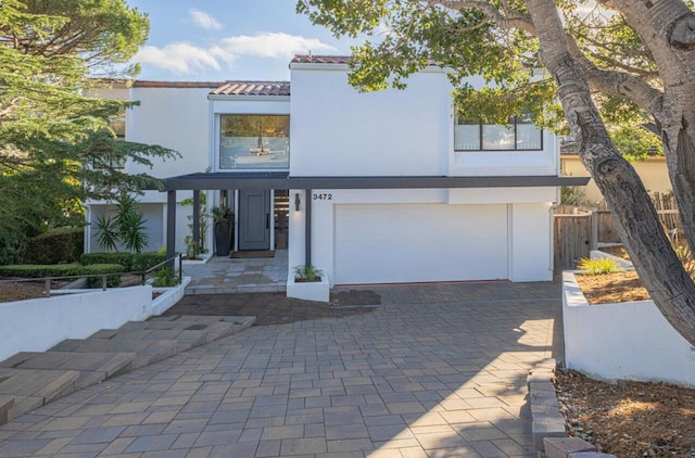 view of front of house with a garage