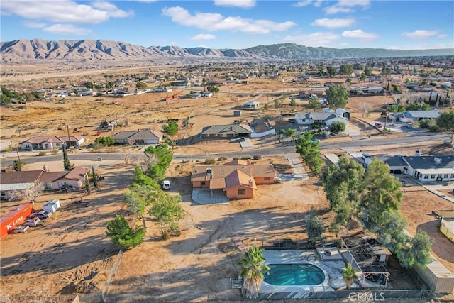 bird's eye view with a mountain view