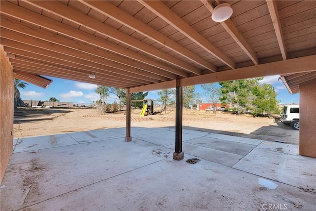 view of patio with a playground