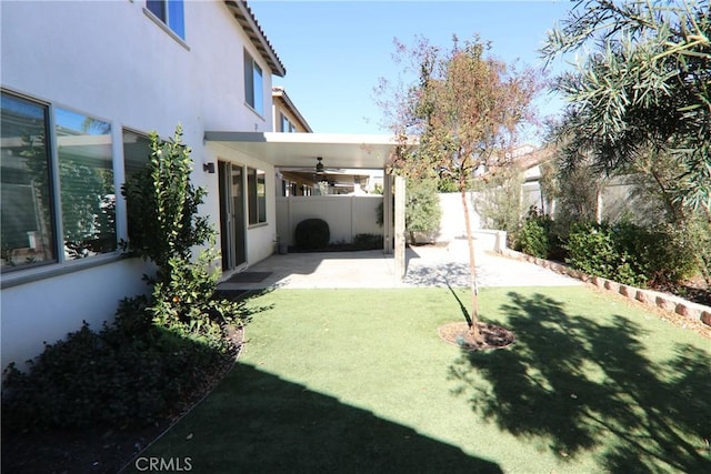 view of yard featuring a patio