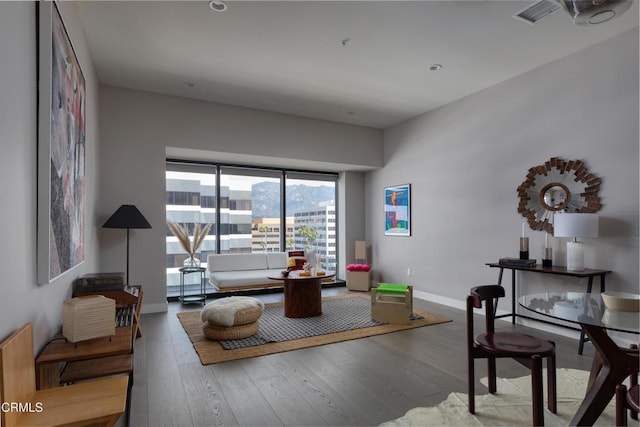 living room featuring hardwood / wood-style flooring