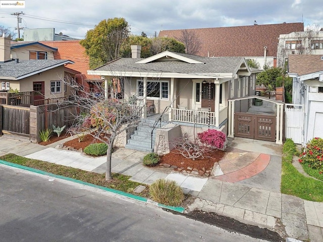 view of front of home with covered porch