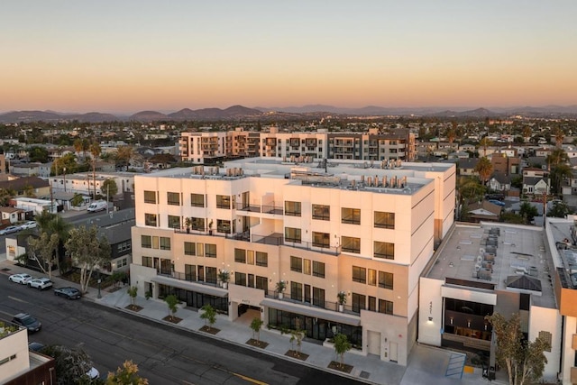 exterior space featuring a mountain view