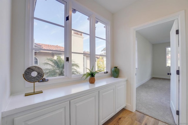 doorway featuring light hardwood / wood-style floors