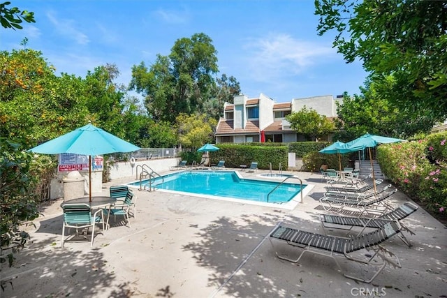 view of pool with a patio