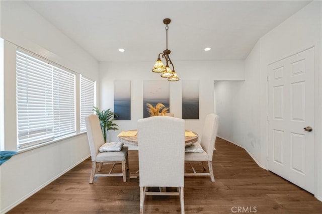 dining room featuring dark hardwood / wood-style flooring