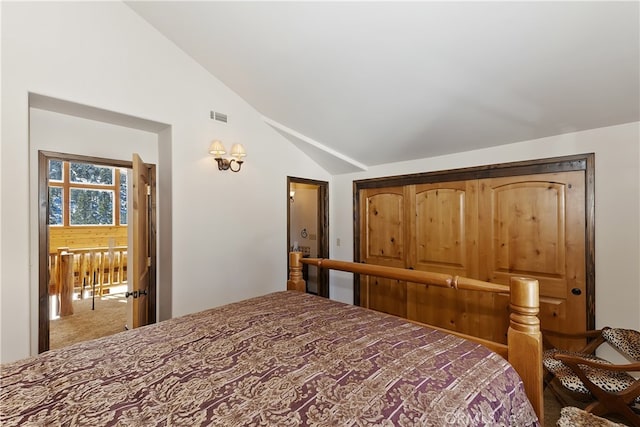46727 Minnow, Big Bear City, CA 92314 - carpeted bedroom with lofted ceiling