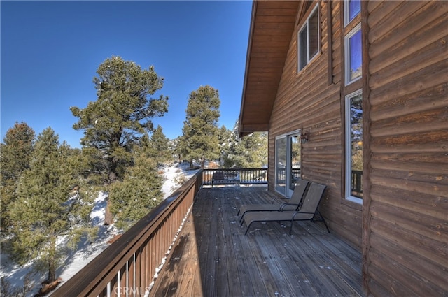 view of wooden deck