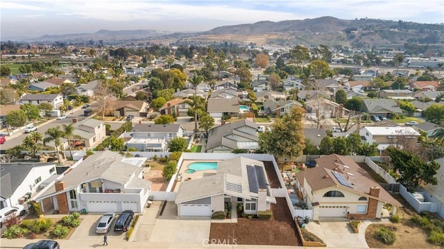 aerial view with a mountain view