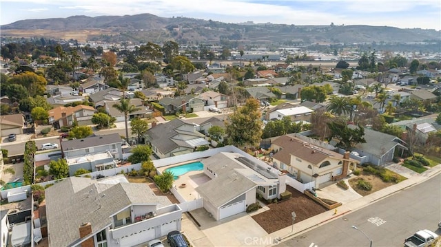 bird's eye view featuring a mountain view