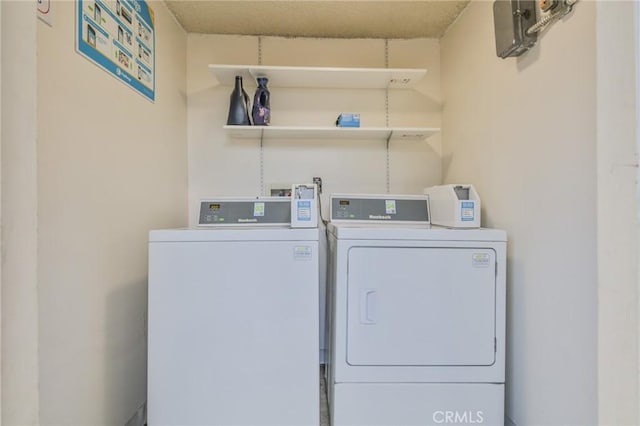 laundry room featuring washing machine and clothes dryer