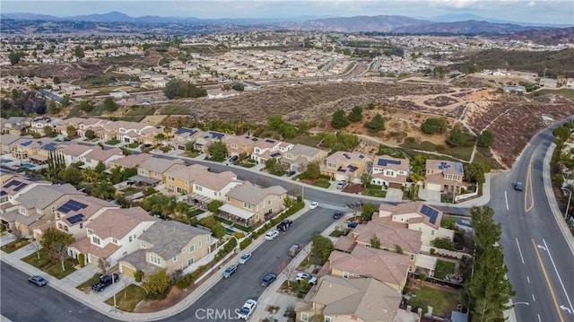 bird's eye view with a mountain view