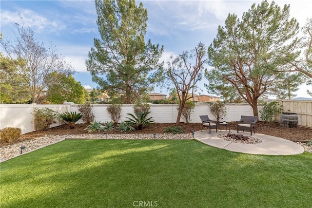 view of yard with a patio