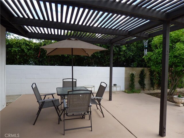 view of patio / terrace with a pergola