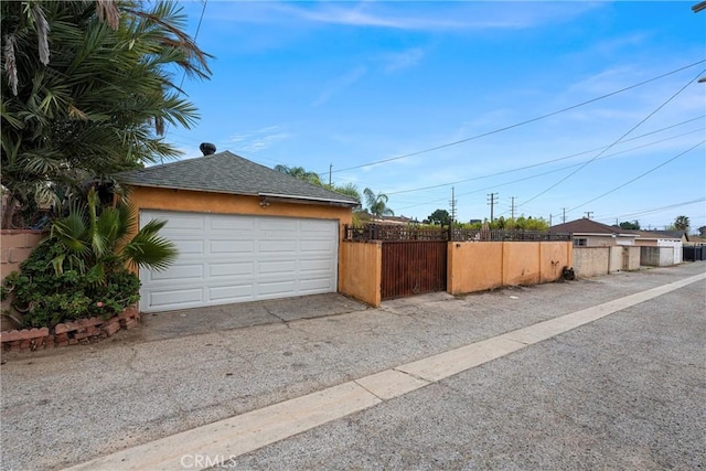 view of garage