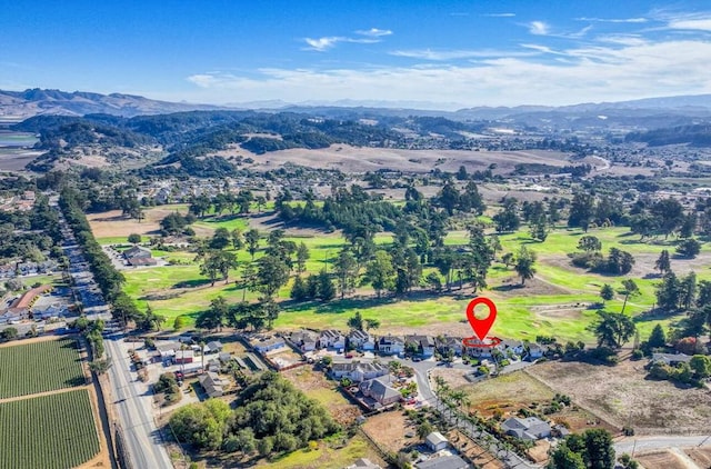 aerial view featuring a mountain view