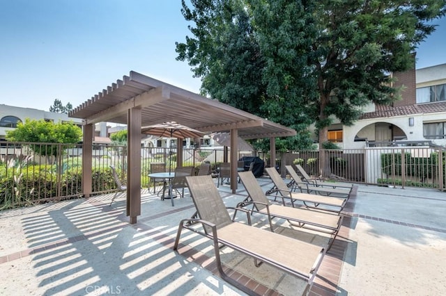 view of patio with a pergola