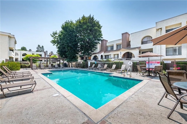 view of pool with a patio area