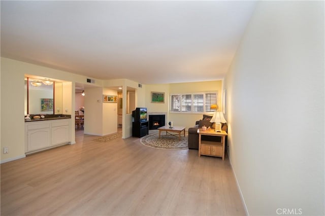 living room featuring light hardwood / wood-style flooring