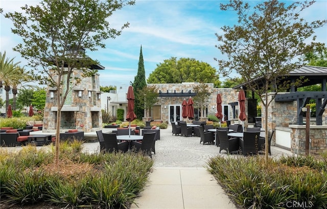 view of community featuring a patio