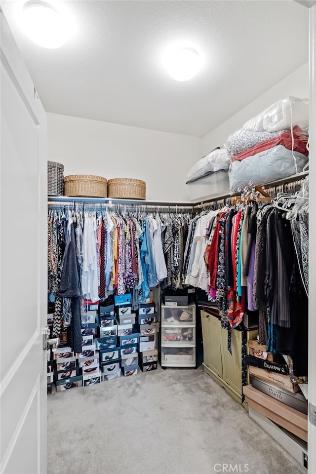 spacious closet with carpet flooring