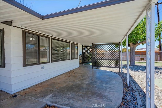 view of patio with a carport